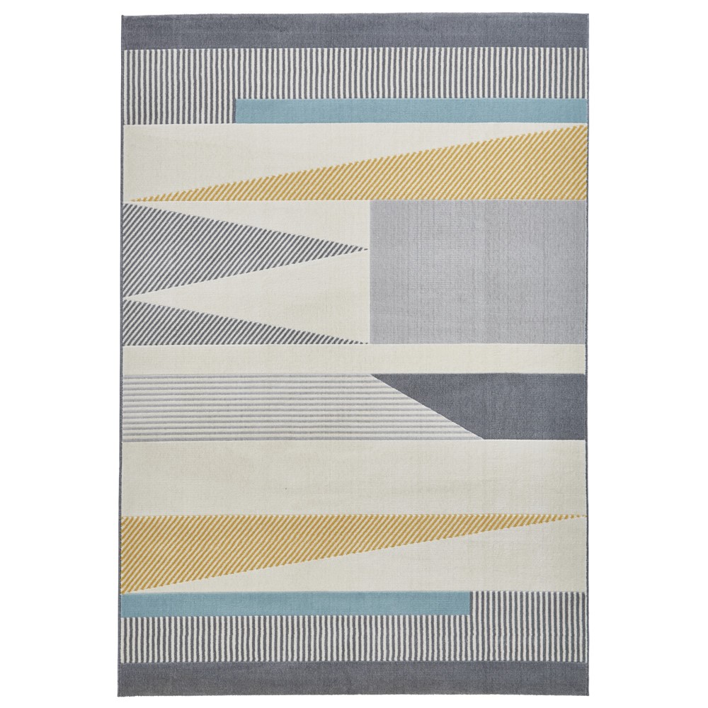 Vancouver 18488 Rugs in Grey Blue Yellow